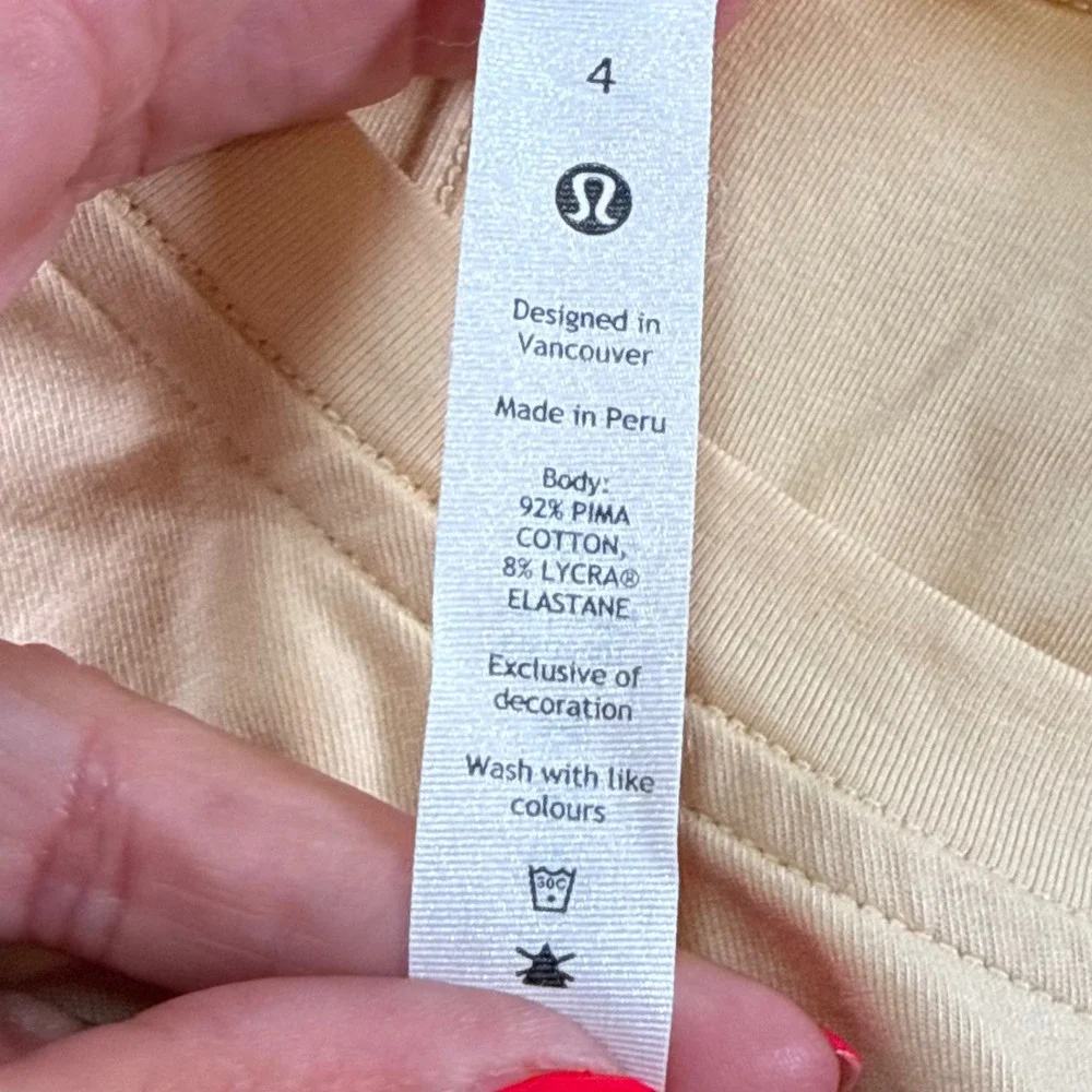 Lululemon Cotton Wrap-Front T-Shirt Dress Prosecco Beige Size‎ 4